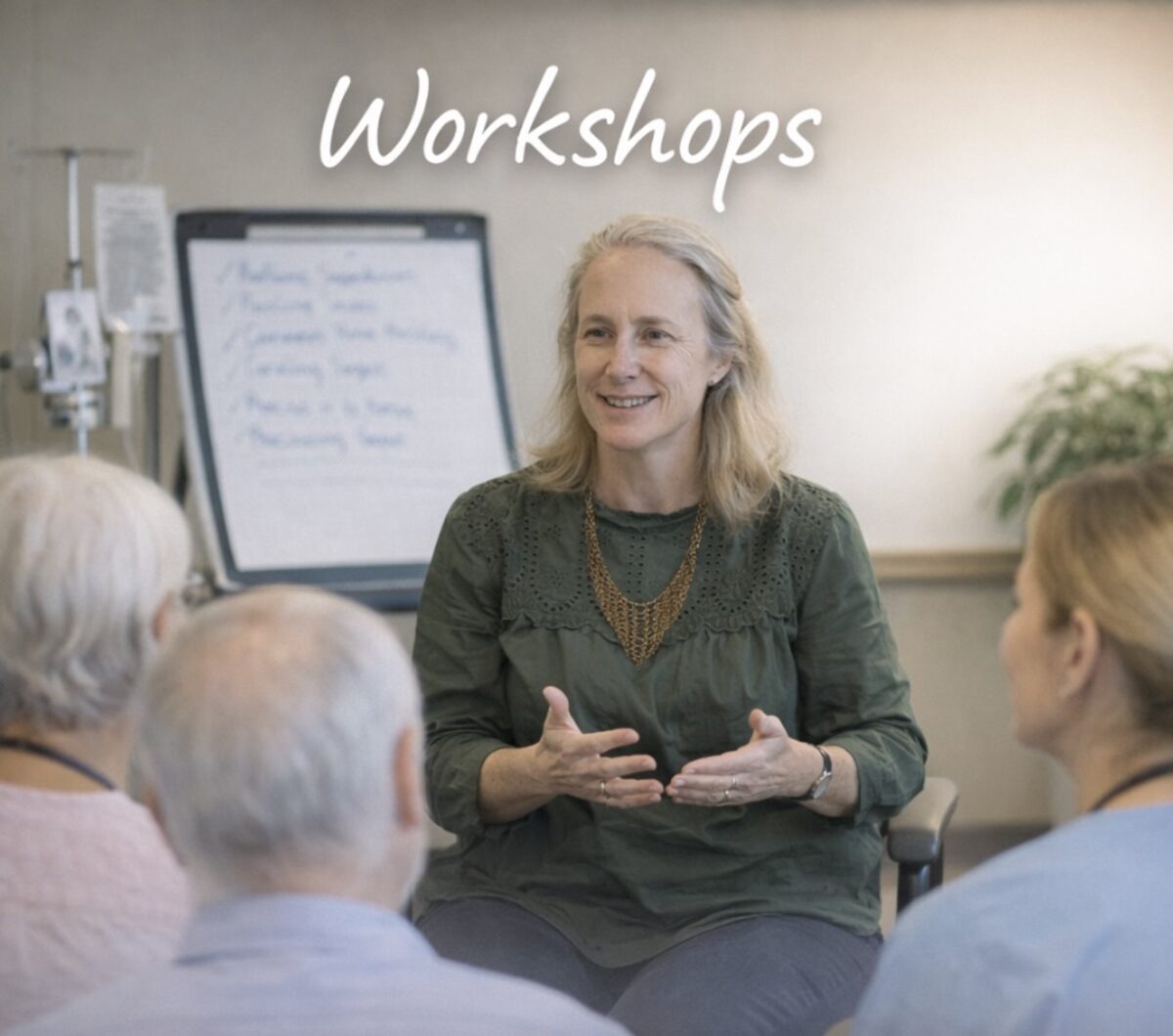 Pamela Vialoux leading a workshop group session